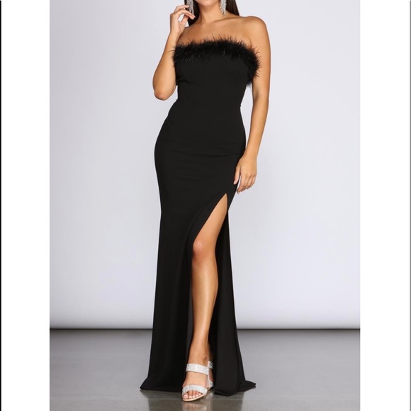 Windsor Dresses & Skirts - Feather trim gown